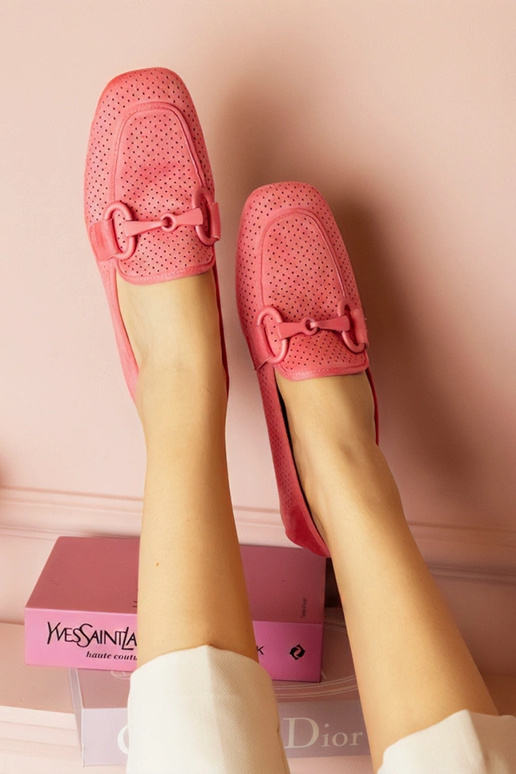 Rozā dāmu caurspīdīgas mokasīni ar...