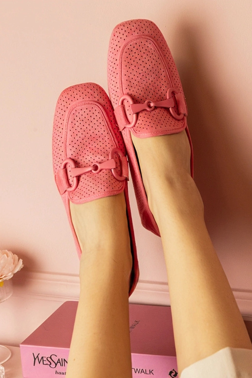 Rozā dāmu caurspīdīgas mokasīni ar...