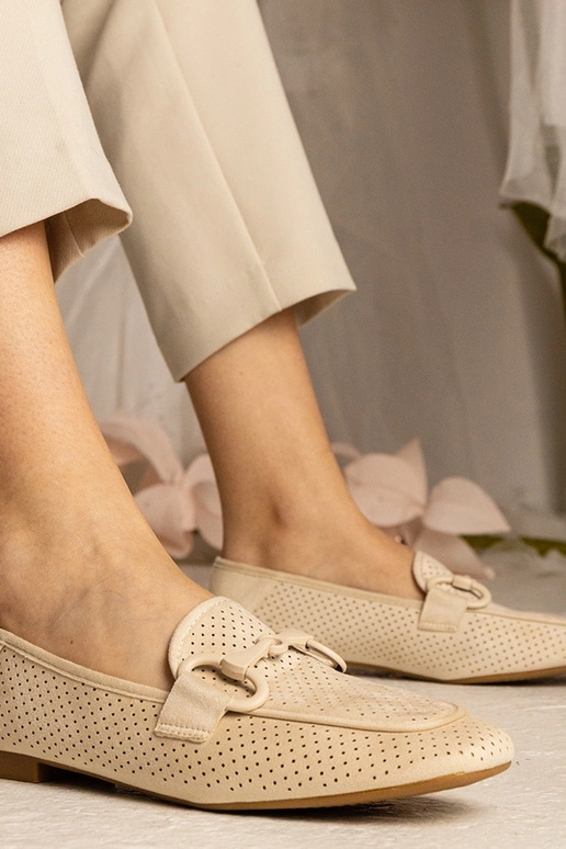 Bēšas dāmu caurspīdīgas mokasīni ar...