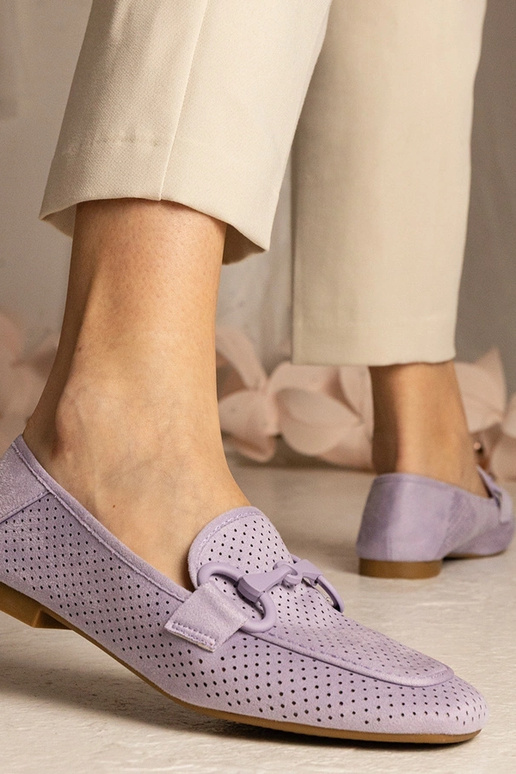 Violeta dāmu caurspīdīgas mokasīni ar...