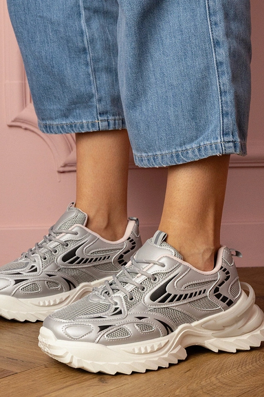 Sudraba sieviešu sporta apavi uz...