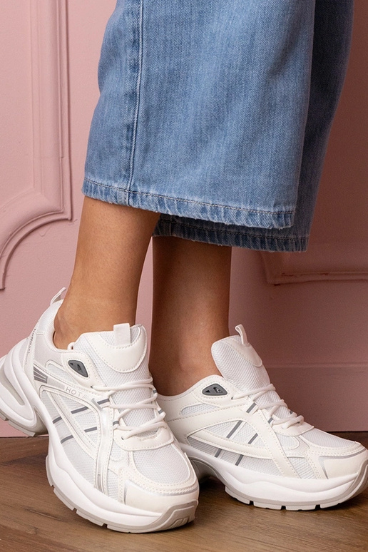 Baltie sieviešu sporta apavi uz...