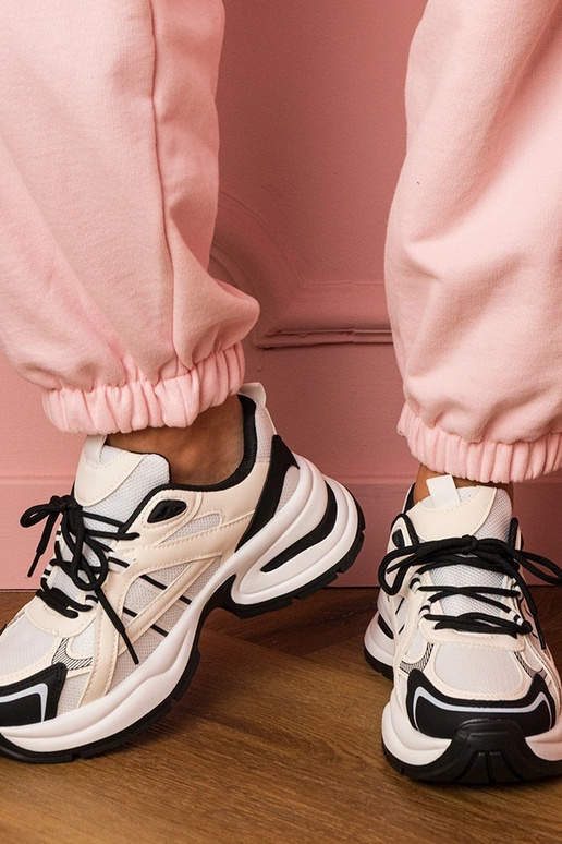 Melni-baltie sieviešu sporta apavi uz...