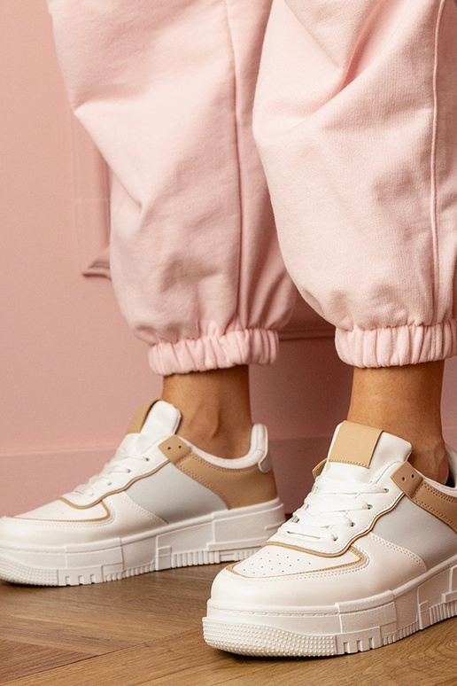 Balti-smilšu krāsas sieviešu sporta...