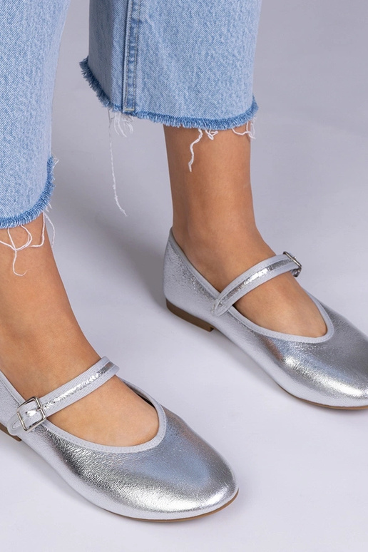Sudraba sieviešu balerīnas ar...