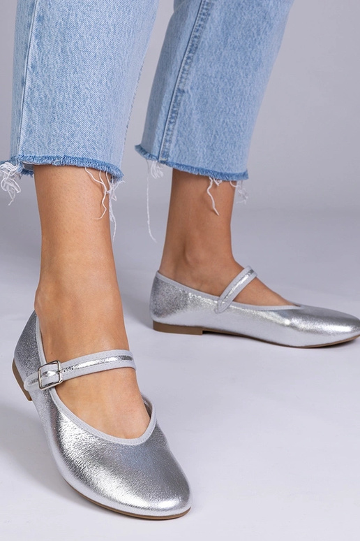 Sudraba sieviešu balerīnas ar...