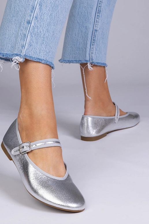 Sudraba sieviešu balerīnas ar...