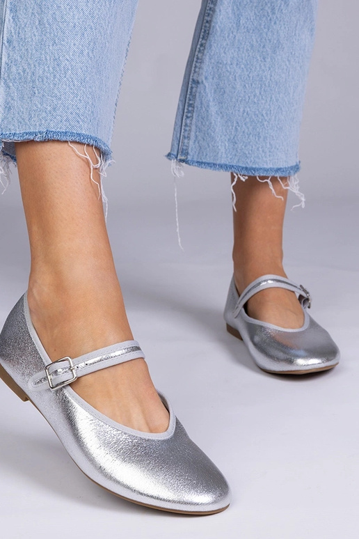 Sudraba sieviešu balerīnas ar...