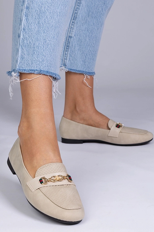 Smiltainas matētas mokasīni ar zelta...