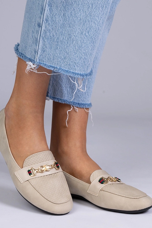 Smiltainas matētas mokasīni ar zelta...