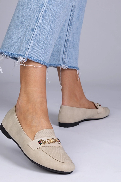 Smiltainas matētas mokasīni ar zelta...