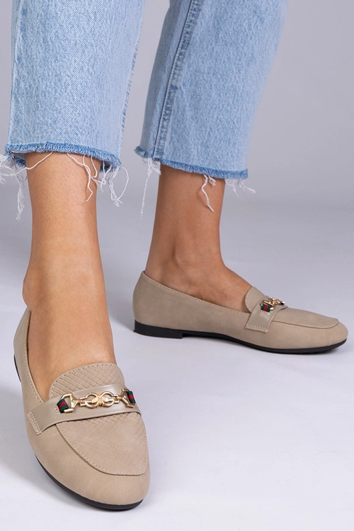 Brūni matēti mokasīni ar zelta...