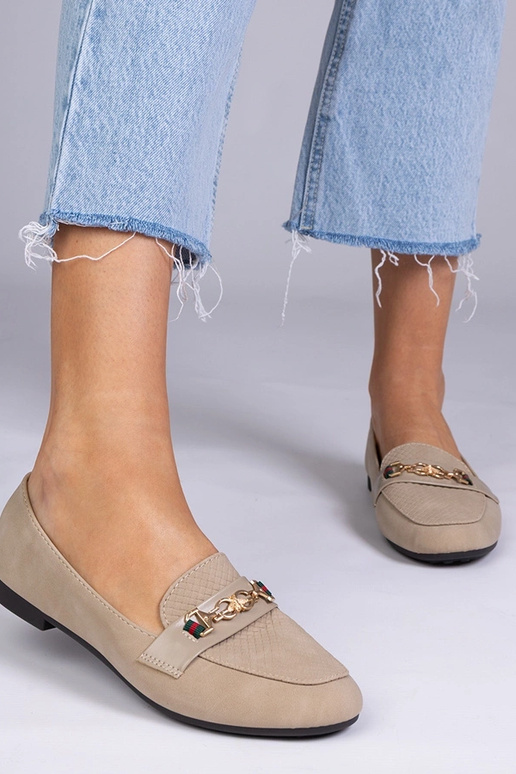 Brūni matēti mokasīni ar zelta...