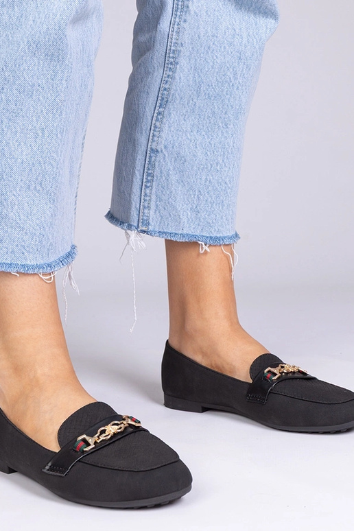 Melni mokasīni no mākslīgā zamša ar...