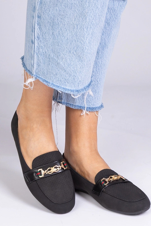 Melni mokasīni no mākslīgā zamša ar...