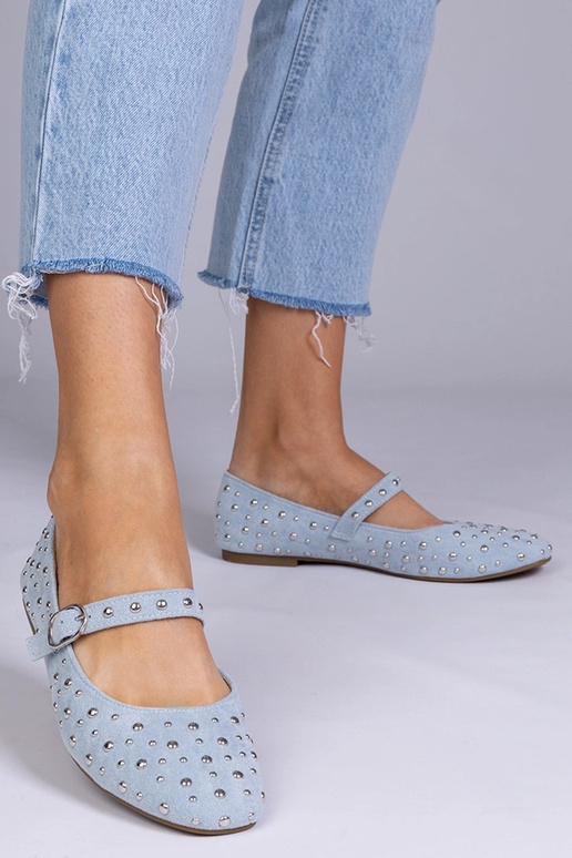 Zilās balerīnas ar kniedēm un...