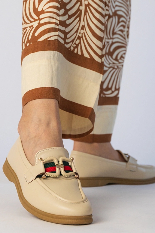 Kreminas mokasīni no eko-ādām ar...