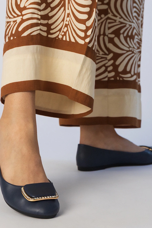 Tumši zila sieviešu balerīnas ar...