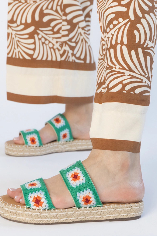 Zaļas espadrilu tipa čības ar...