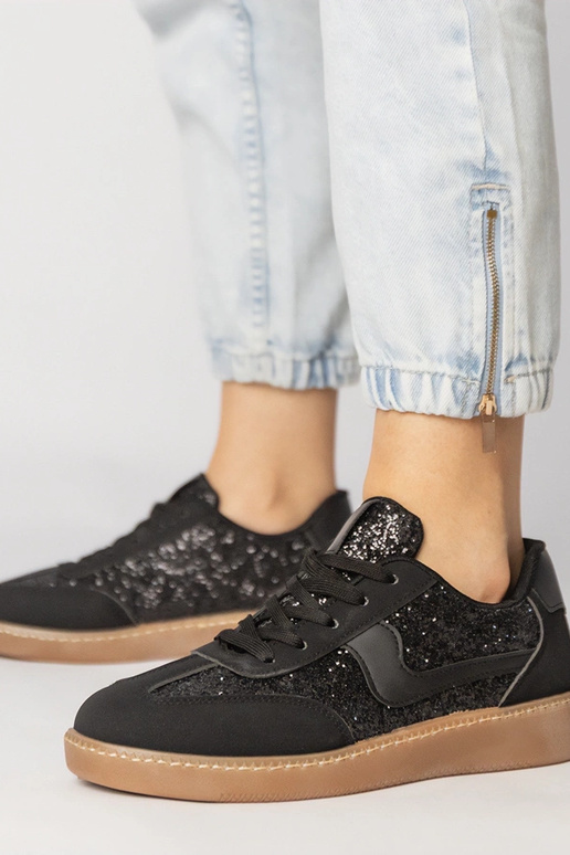 Melni sieviešu sporta apavi ar...