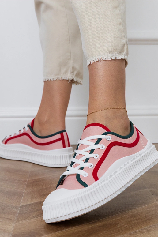 Rozā sieviešu apavi uz platformas,...