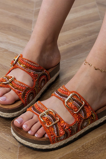 Oranžas etniskās čības ar... 2