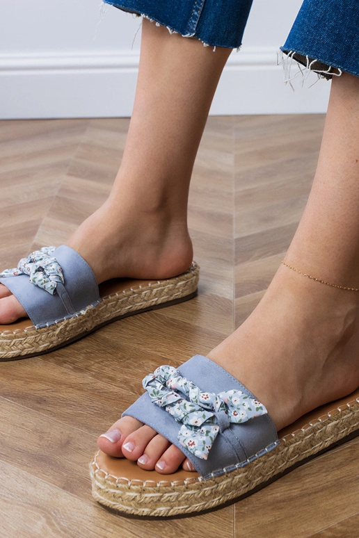 Zili espadrilles ar lenti Kartis