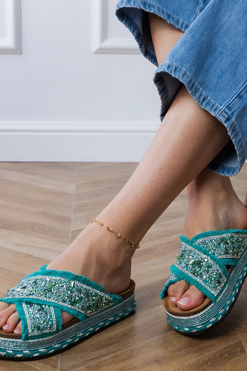 Zaļās čības ar cirkonija... 2