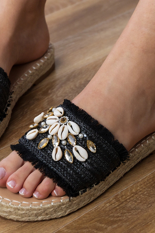 Melnie espadrilles tipa čības ar...