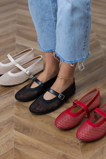 Sarkanas tīkla balerīnas ar...