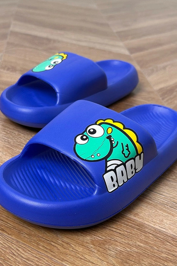 Zilas bērnu čības ar rakstiem Milos