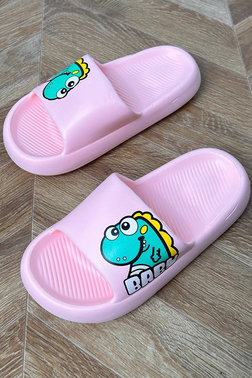 Rozā bērnu čības ar rakstiem Milos