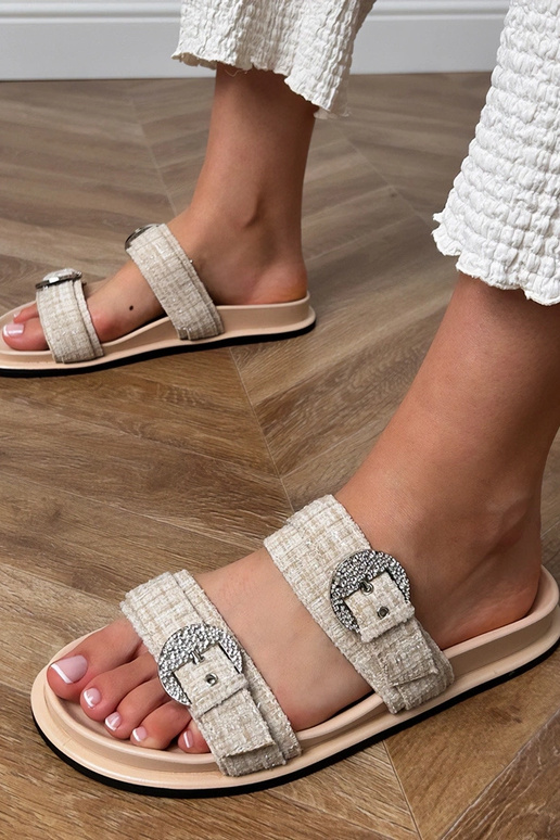 Smilšu krāsas čības ar siksniņām un...