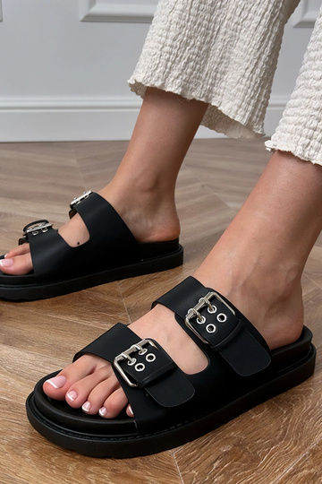 Melnas čības ar sprādzēm uz... 2