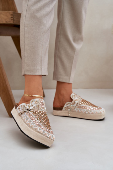 Dekorētas Čības ar platformu smilšu krāsas Terfitra 2