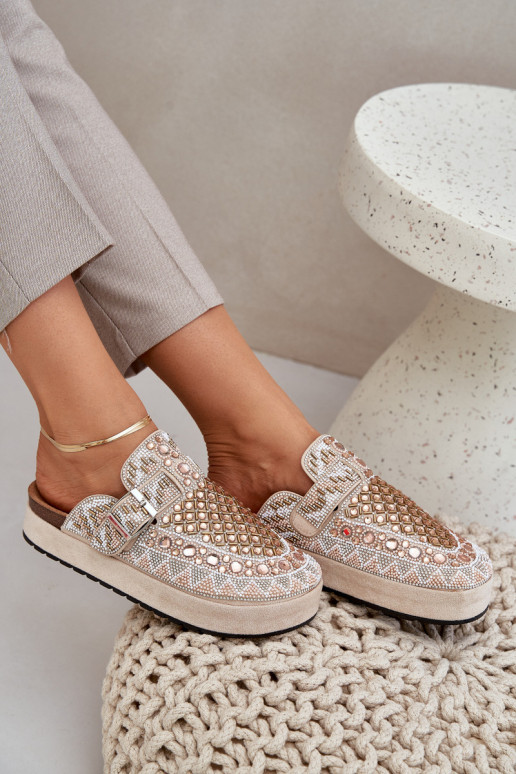 Dekorētas Čības ar platformu smilšu krāsas Terfitra