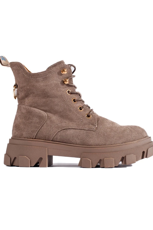 zamšādas sieviešu zābaki uz biezas zoles