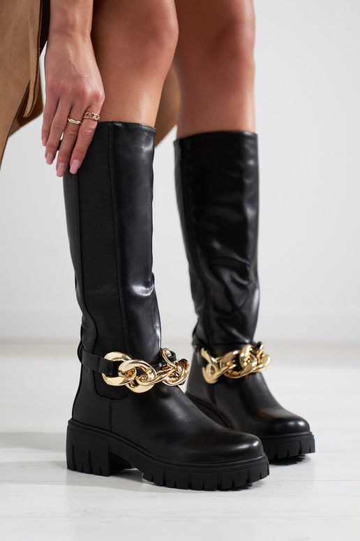 melnas krāsas Sieviešu zābaki uz... melnas krāsas Sieviešu zābaki uz...