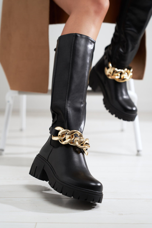 melnas krāsas Sieviešu zābaki uz... melnas krāsas Sieviešu zābaki uz...