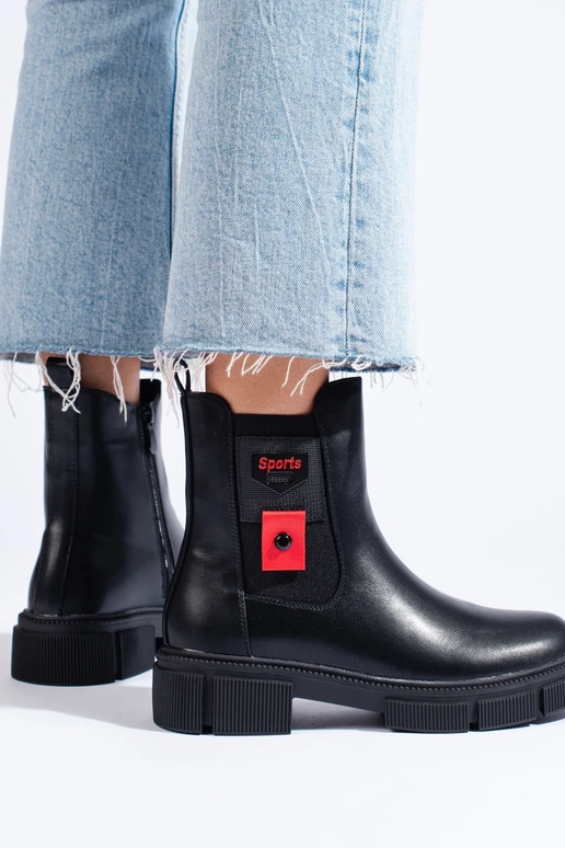 melnas krāsas Sieviešu zābaki ar... melnas krāsas Sieviešu zābaki ar...