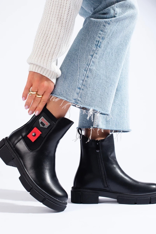 melnas krāsas Sieviešu zābaki ar... melnas krāsas Sieviešu zābaki ar...