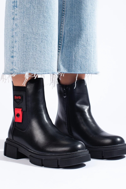 melnas krāsas Sieviešu zābaki ar... melnas krāsas Sieviešu zābaki ar...