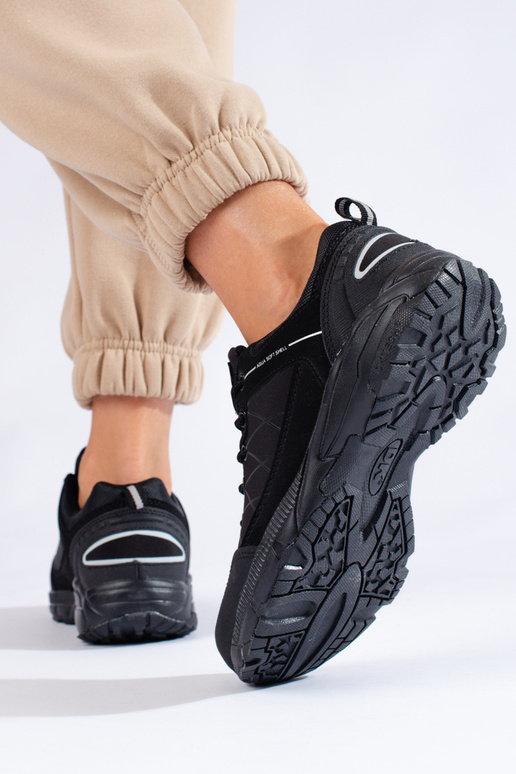 Melni ūdensnecaurlaidīgi trekking zābaki Melni ūdensnecaurlaidīgi trekking zābaki