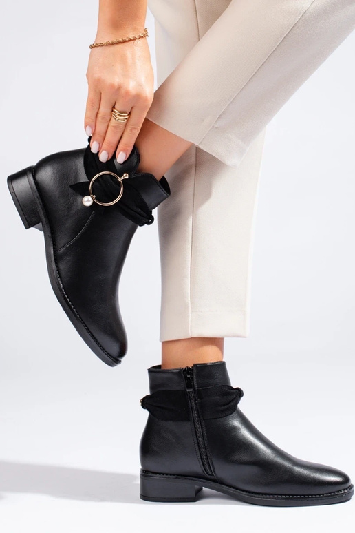 Sieviešu puszābaki plakans Melnas krāsas