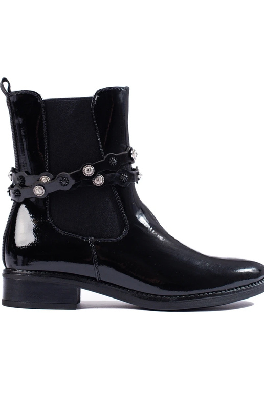 Laque sieviešu zābaki plakans Melnas...