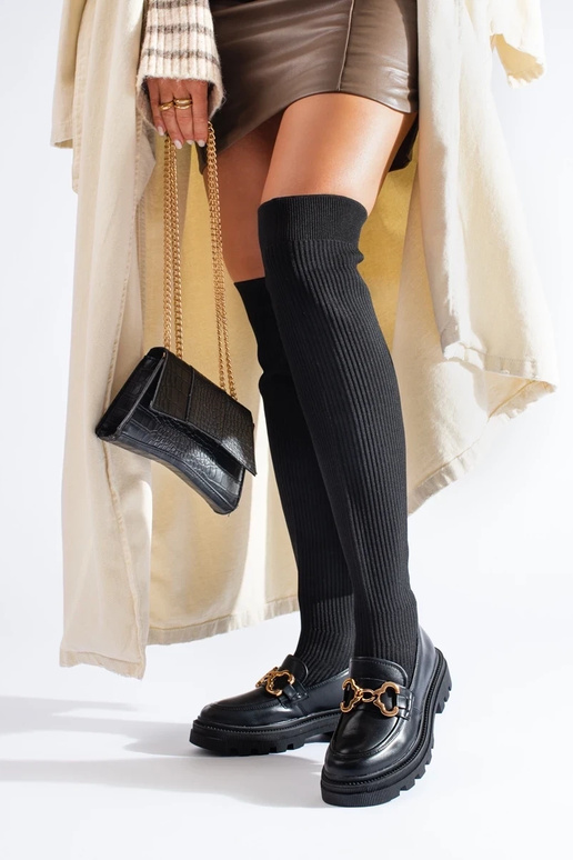 melnas krāsas Sieviešu zābaki ar... melnas krāsas Sieviešu zābaki ar...