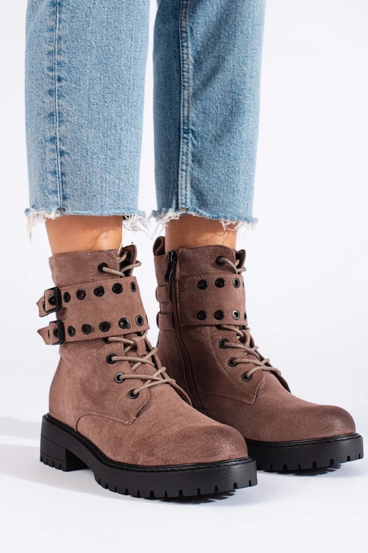 šņorējami tumšssmilšu krāsas sieviešu...