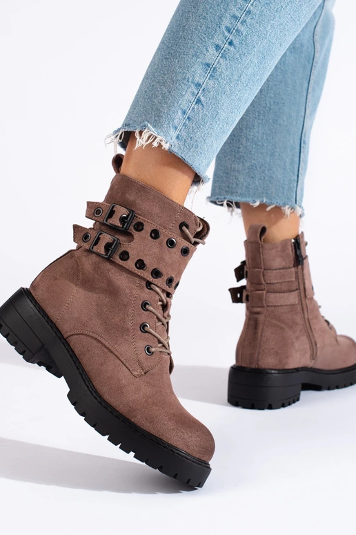 šņorējami tumšssmilšu krāsas sieviešu...