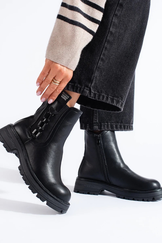 melnas krāsas Sieviešu zābaki uz... melnas krāsas Sieviešu zābaki uz...