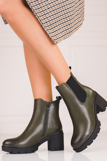 Sieviešu zābaki uz papēža zaļš 2